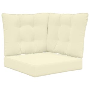 vidaXL Āra dīvāna spilvens 3 pcs Krēmkrāsa Poliesters