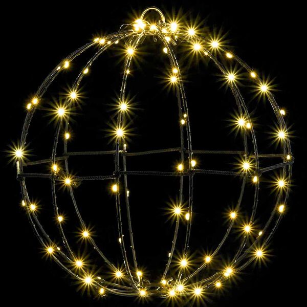 vidaXL Bumba su 96 LED Silti balta 30 cm Metāla