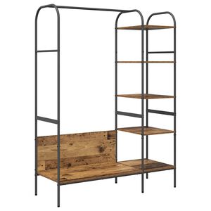 vidaXL Apģērba statīvs Brūns ozols 120 x 44 x 160 cm Inženierijas koks