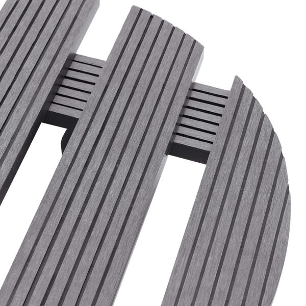 vidaXL puķu podu paliktņi ar riteņiem, 4 gb., &Oslash;30x7,5 cm, WPC, pelēki