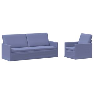 vidaXL Dīvānu komplekts 2 pcs Džinsu zils Audums