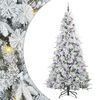 vidaXL Mākslīgā Saliekamā Ziemassvētku Egle Balts 240 cm PE un PVC