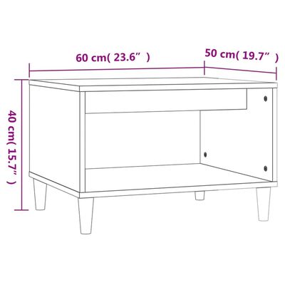 vidaXL kafijas galdiņš, balts, 60x50x40 cm, inženierijas koks