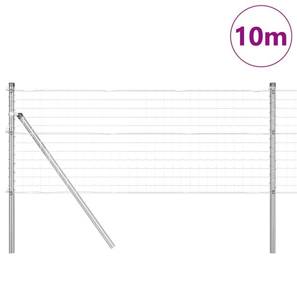 vidaXL Žogs ar stabu Sudraba 0,8 x 10 m Tērauds un PVC