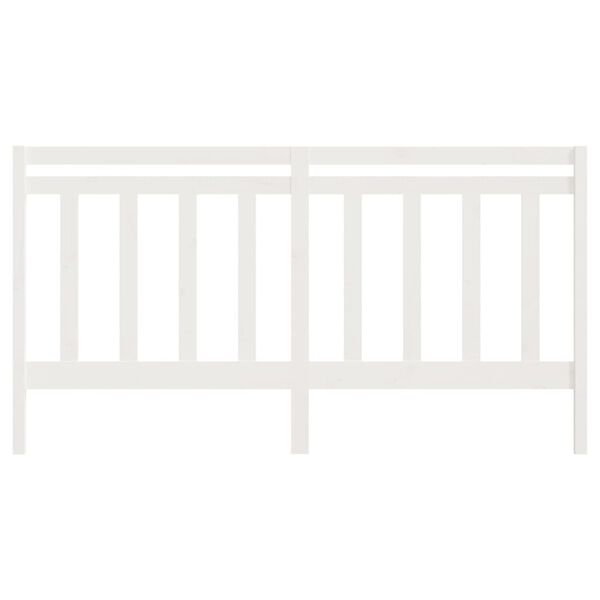 vidaXL gultas galvgalis, balts, 186x4x100 cm, priedes masīvkoks