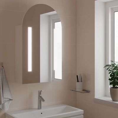 vidaXL vannasistabas spoguļskapītis ar LED, 42x13x70 cm, balts