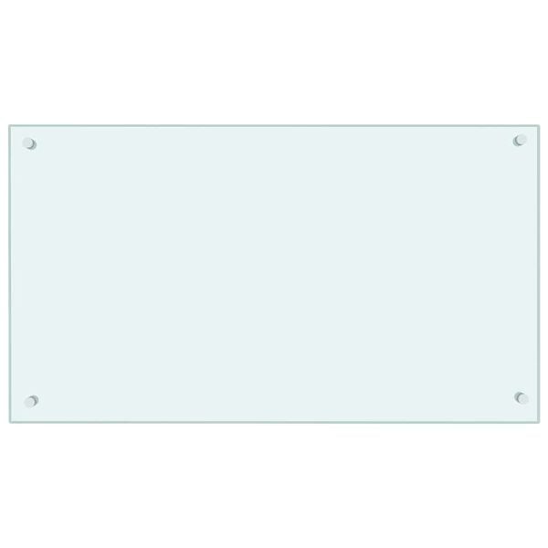 vidaXL virtuves sienas panelis, 90x50 cm, rūdīts stikls, piena krāsas