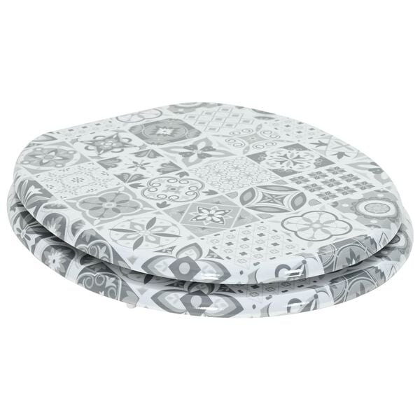 vidaXL Tualetes sēdeklis Pelēka 43,8 x 37,8 cm MDF plāksne