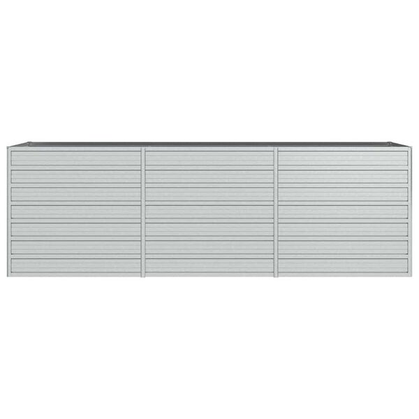 vidaXL augstā puķu kaste, 240x80x77 cm, cinkots tērauds, sudrabains