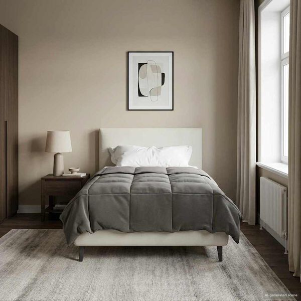 vidaXL Pilnas gada sega Tiltiņ&scaron; Gai&scaron;i pelēks 135 x 220 cm Mikro&scaron;ķiedra