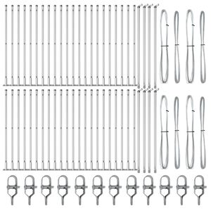 vidaXL Žoga āķis Cits 52 pcs Pelēka Izmērs: 3,2 x 3,2 x 110 cm Tērauds