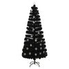 vidaXL mākslīgā Ziemassvētku egle, LED, melna, 240 cm, optiskā &scaron;ķiedra