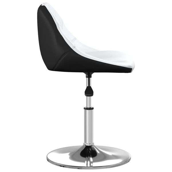 vidaXL virtuves krēsls, balta un melna mākslīgā āda
