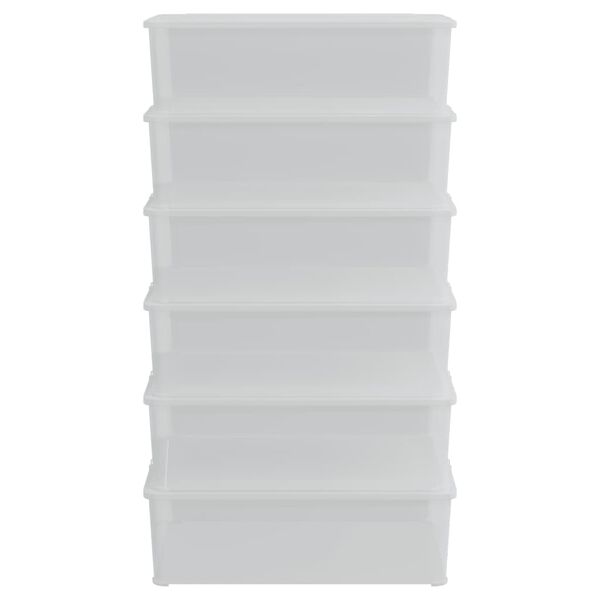 vidaXL uzglabā&scaron;anas kastes, 6 gab., plastmasa, 25 L, savietojamas