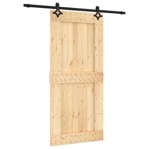 vidaXL Slīdo&scaron;ās durvis 95 x 210 cm Cieta priedes koks (neapstrādāts)