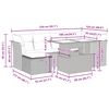 vidaXL 7-daļīgs dārza dīvāna komplekts, matrači, pelēka PE rotangpalma