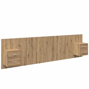 vidaXL Gultas galva ar skapī&scaron;u 3 pcs Artisānā ozols Inženierijas koks