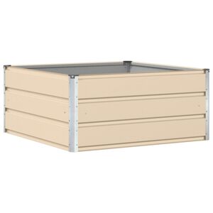 vidaXL Puķu kaste Krēms 100 x 100 x 45 cm Tērauds