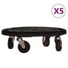 vidaXL podu paliktņi ar riteņiem, 5 gab., &Oslash;40 cm, melni, 275 kg
