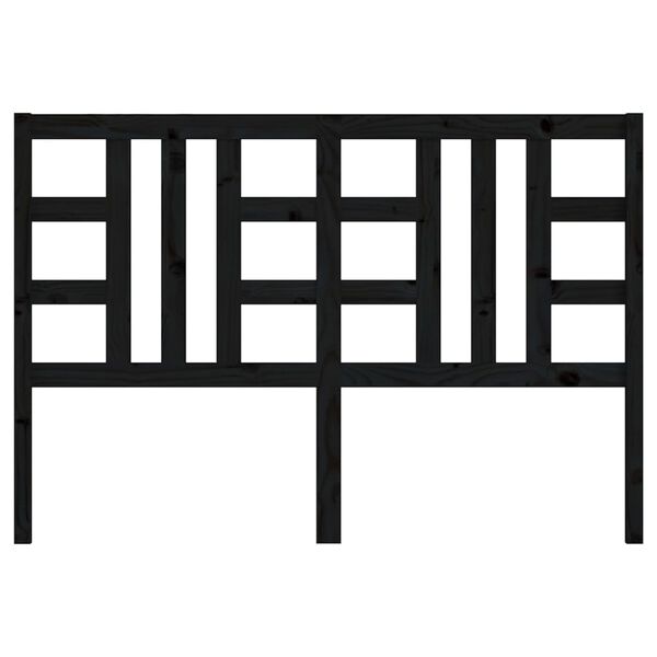 vidaXL gultas galvgalis, melns, 166x4x100 cm, priedes masīvkoks