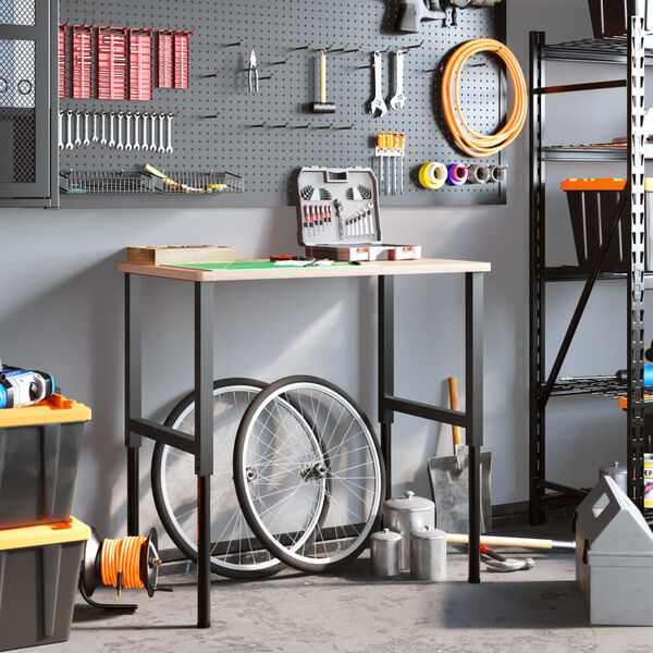 vidaXL darbagalds, 100x60x(71,5-98) cm, ozola masīvkoks, taisnstūra