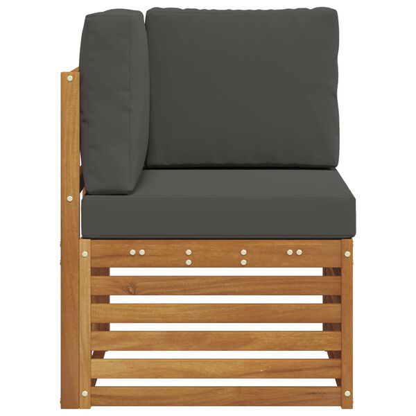 vidaXL Āra Stūra Dīvāns Cietā akācijas koks Dabiska