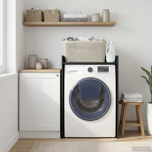 vidaXL Veļas ma&scaron;īnas skapis Melns ozolkoks 67,5 x 48 x 97 cm