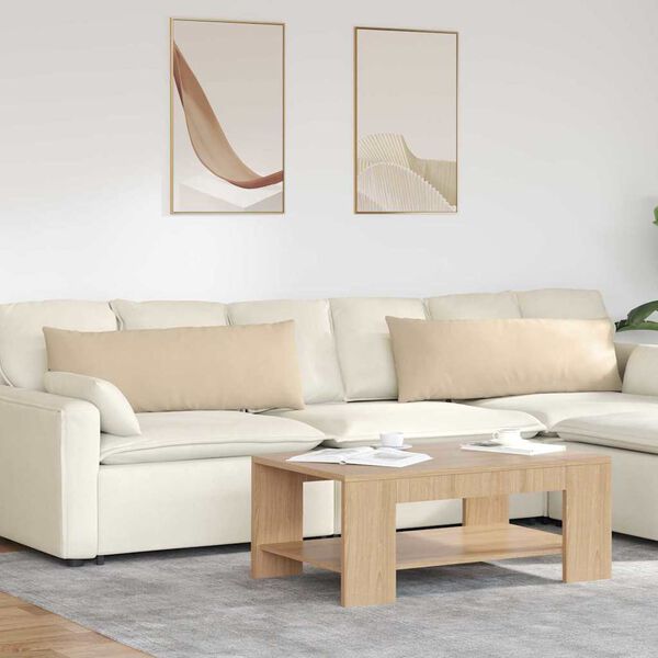 vidaXL Dīvāna spilveni 2 pcs Krēmkrāsa 120 x 40 cm audums
