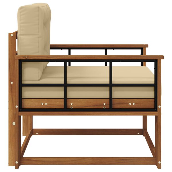 vidaXL Āra vidējā dīvāns Cietā akācijas koks Dabiska