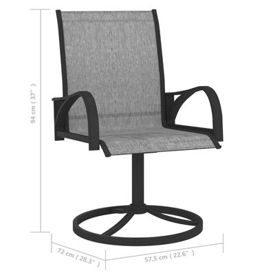 vidaXL grozāmi dārza krēsli, 2 gab., tekstilēns un tērauds, pelēki