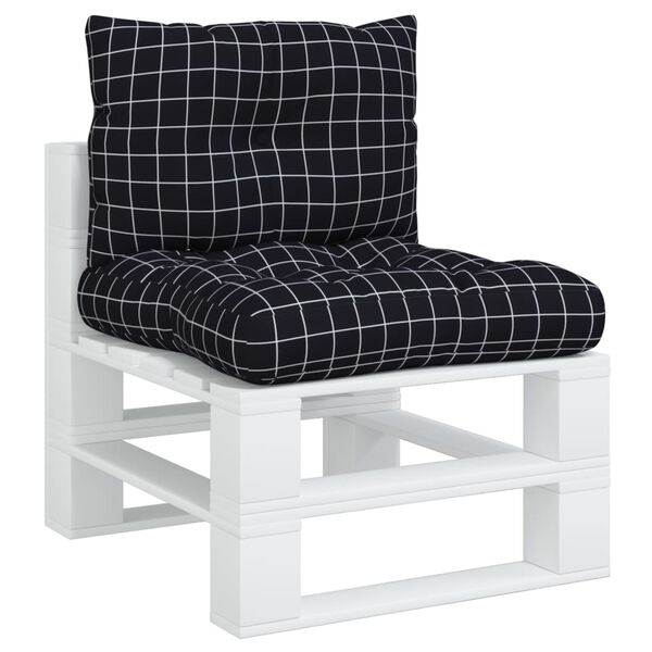 vidaXL pale&scaron;u dīvāna matrači, 2 gab., melns četrstūru raksts