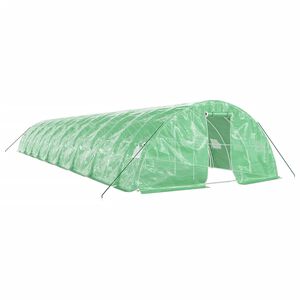vidaXL siltumnīca ar tērauda rāmi, zaļa, 90 m&sup2;, 18x5x2,3 m