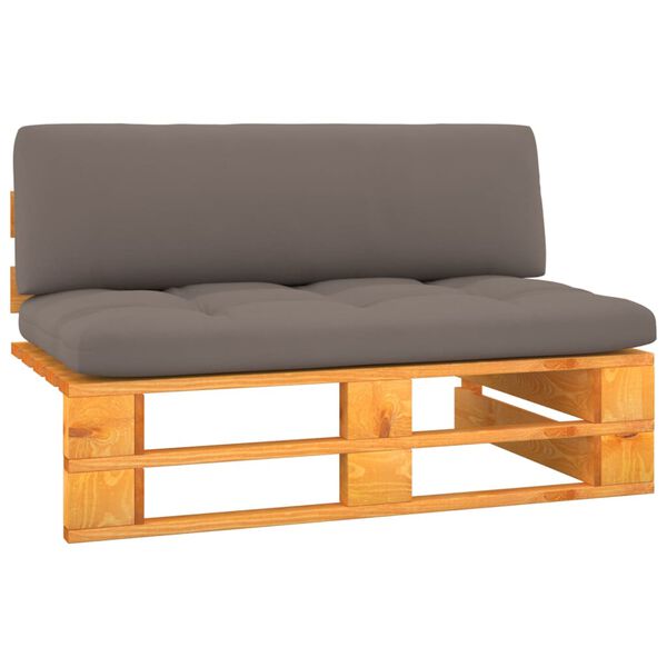 vidaXL vidējais dārza pale&scaron;u dīvāns, medus brūns, impregnēta priede