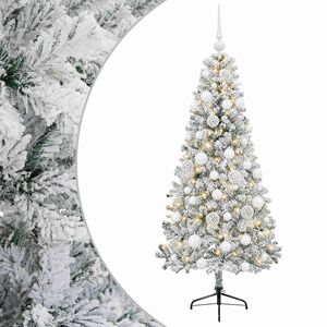 vidaXL Mākslīgā Ziemassvētku egle ar bumbiņu 120 cm 150 LED