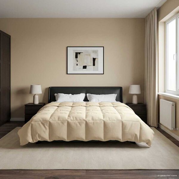 vidaXL Pilnas gada sega Tiltiņ&scaron; Krēmkrāsa 200 x 200 cm Mikro&scaron;ķiedra