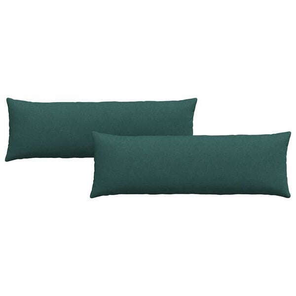 vidaXL Dīvāna spilveni 2 pcs Tum&scaron;i zaļ&scaron; 120 x 40 cm audums