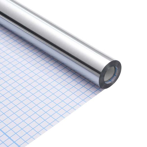 vidaXL Mēbeļu uzlīme Cits Sudraba 500 x 90 cm PET