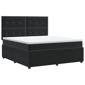 vidaXL Kontinentālā gulta ar matraci Melns 180 x 200 cm Samts