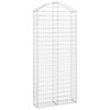 vidaXL arkveida gabiona grozs, 100x30x220/240 cm, cinkota dzelzs