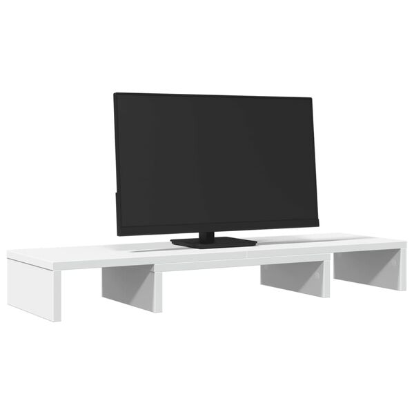 vidaXL monitora paliktnis, regulējams, balts, 80x24x10,5 cm