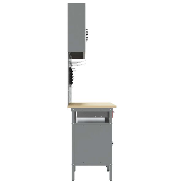 vidaXL Darbagalda komplekts 8 pcs Sarkana 200 x 55 x 200 cm Tērauds