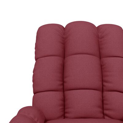 vidaXL masāžas krēsls, paceļams, vīnsarkans audums