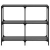 vidaXL konsoles galds ar melnu stikla virsmu, 98x30x81 cm, tērauds