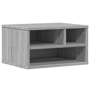 vidaXL printera statīvs, pelēks, 40x32x22,5 cm, inženierijas koks