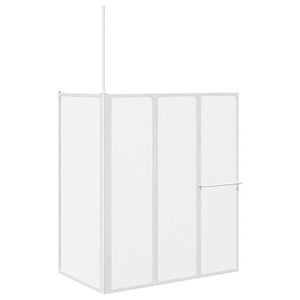 vidaXL vannas siena, L forma, 70x120x137 cm, 4 paneļi, saliekama