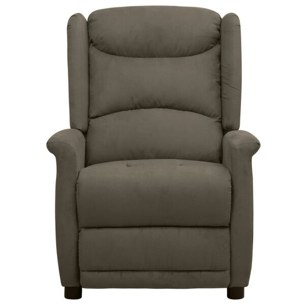 vidaXL masāžas krēsls, paceļams, tum&scaron;i pelēks mikro&scaron;ķiedras audums