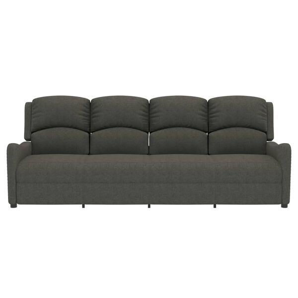 vidaXL četrvietīgs masāžas krēsls, atgāžams, tum&scaron;i pelēks audums