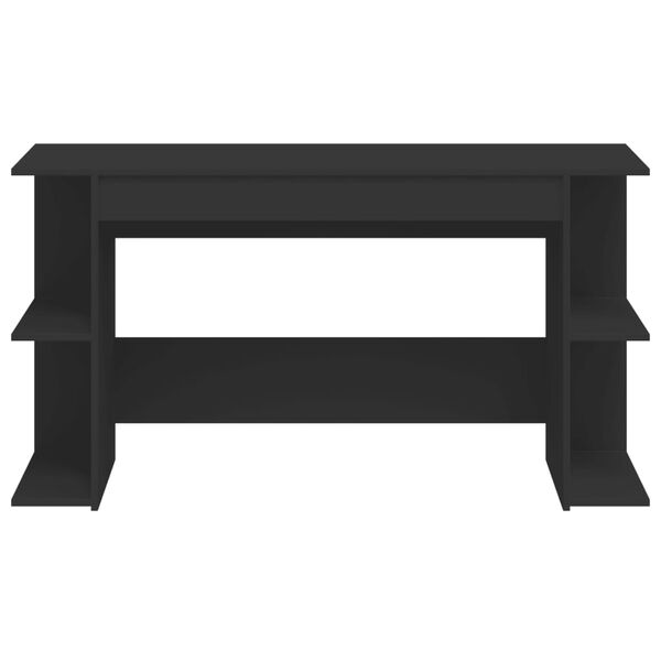 vidaXL rakstāmgalds, melns, 140x50x75 cm, inženierijas koks