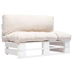 vidaXL dārza pale&scaron;u dīvāns ar smil&scaron;krāsas matračiem, priedes koks