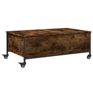 vidaXL kafijas galdiņ&scaron; ar riteņiem, ozolkoka, 91x55x34 cm, koks